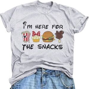 Im here for the snacks grey disney shirt x